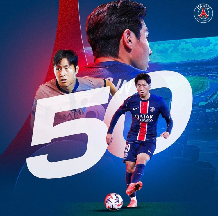 李剛仁迎巴黎生涯50次出場(chǎng)里程碑，已貢獻9球5助攻